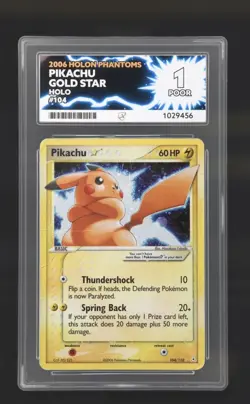2006 POKEMON EX HOLON PHANTOMS GOLD STAR PIKACHU #104 - HOLO ACE 1 ⚡ - Image 1