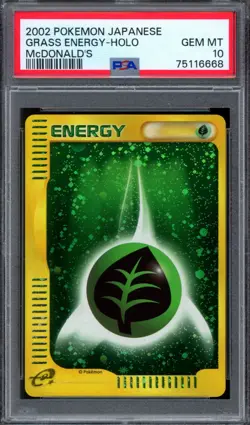 PSA 10 Pokemon 2002 Japanese McDonald's Promo Grass Energy Holo - Image 1