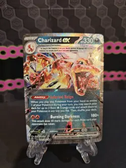 Charizard ex 054/091 SV: Paldean Fates Holo Pokemon Double Black Star Rare - Image 1