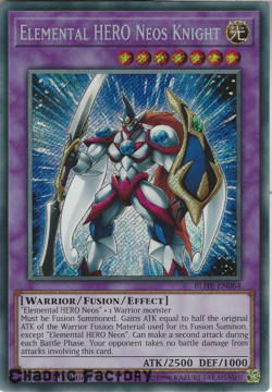 YUGIOH BLHR-EN064 Elemental HERO Neos Knight Secret rare 1st Edition NM - Image 1