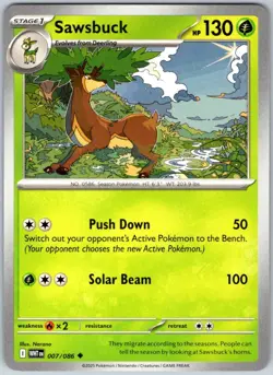 Sawsbuck 007/086 Near Mint SV: White Flare Pokemon Shipnow - Image 1