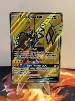 Pokemon TCG Tapu Koko GX (Full Art) Holo SM - Guardians Rising 135/145 NM - Image 2