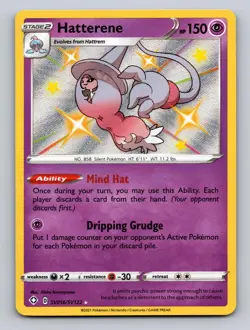 HATTERENE SV056/SV122 SHINY RARE SHINING FATES SHINY VAULT POKEMON NM - Image 1
