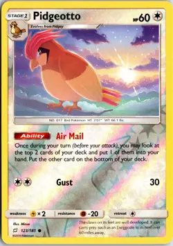Pidgeotto 123/181 C Team Up Pokemon Reverse Holo NM/M - Image 1