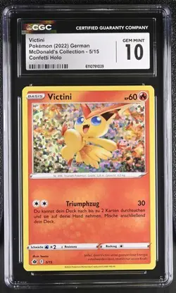 Pokemon Victini 5/15 Holo Promo McDonalds Deutsch CGC PSA 10 Selten - Image 1