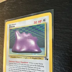 Pokemon Ditto Holo Rare 3/62 Fossil 1999 - Image 2