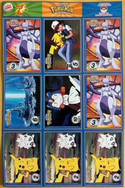 Pokemon The First Movie - Uncut Sheet #20 1999 Collector Set - Burger King - Image 2