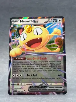 Pokemon - 062/088 Meowth ex ME03 Perfect Order Double Rare Holo NM TCG - Image 1