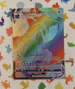 Pokemon TCG Salamence VMax 194/189 Rainbow Rare Darkness Ablaze English 2020 - Image 1