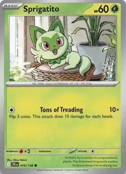 Sprigatito 016/159 Common Journey Together Pokemon Near Mint - Image 1