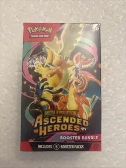 Pokemon TCG Mega Evolution Ascended Heroes Booster Bundle 6 Packs In Box Sealed - Image 1