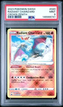 PSA 9 Radiant Charizard 020/159 2023 SWSH CROWN ZENITH Pokemon TCG MINT - Image 1