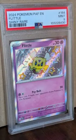 Pokemon Paldean Fates Shiny Flittle 164/091 Shiny Rare PSA 9 - Image 1