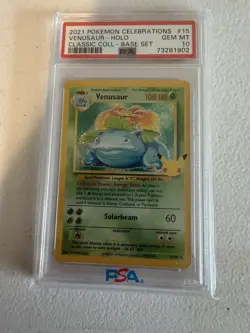 2021 POKEMON CELEBRATIONS CLASSIC COLL #15 VENUSAUR-HOLO PSA 10 - Image 1