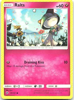 Ralts 91/147 Common Burning Shadows Pokemon Near Mint - Image 1