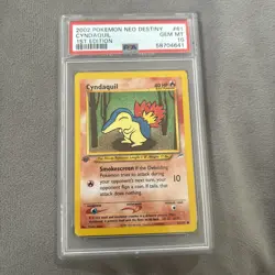 2002 Pokemon Neo Destiny Cyndaquil 1st Edition Psa 10 GEM MT #61 Look At Images - Image 1