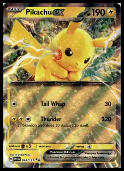 Pikachu ex 028/131 SV: Prismatic Evolutions Holo Pokemon Card NM - Image 1