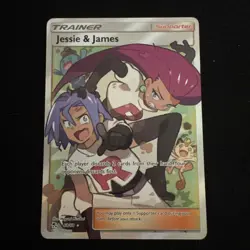 Jessie and James 68/68 Ultra Rare Full Art Hidden Fates Pokemon Card MINT - Image 1