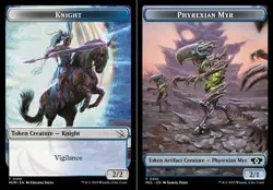 Knight (010) // Phyrexian Myr (001) Double-Sided Token - Foil x1 - March of the - Image 1