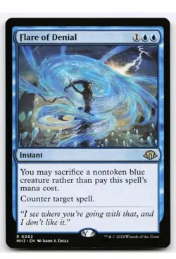 1x MTG Flare of Denial - MH3 Rare Counter Spell! NM Mint! - Image 1