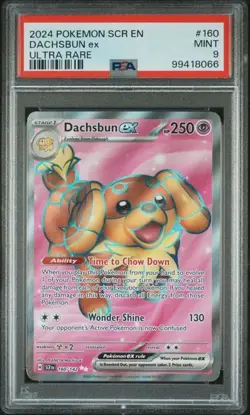 2024 POKEMON SCR EN-STELLAR CROWN ULTRA RARE #160 DACHSBUN EX PSA 9 - Image 1
