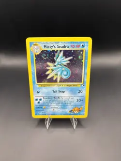 Pokemon Misty’s Seadra 9/132 Holo Rare Gym Heroes WOTC SWIRL - NM - Image 1