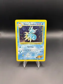 Pokemon Misty’s Seadra 9/132 Holo Rare Gym Heroes WOTC SWIRL - NM - Image 2