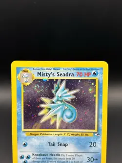 Pokemon Misty’s Seadra 9/132 Holo Rare Gym Heroes WOTC SWIRL - NM - Image 3