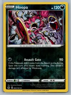 Hoopa 83/159 Crown Zenith Rare Reverse Holo Pokemon TCG 2023 - Image 1