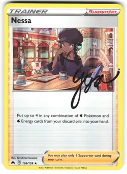 Nessa 136/159 Holo Rare Crown Zenith Pokemon Holo Near Mint - Image 1