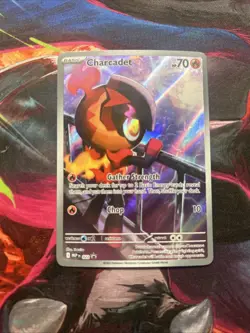 Pokemon Charcadet MEP 022 Holo Gather Strength 70 HP Basic Flame Card English - Image 1