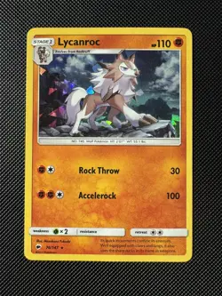 Lycanroc 76/147 Burning Shadows Cracked Ice Holo Pokemon Card NM Near Mint - Image 1