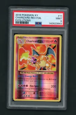 2016 Pokemon XY Charizard 11/108 Evolutions Reverse Holo PSA 9 - Image 1