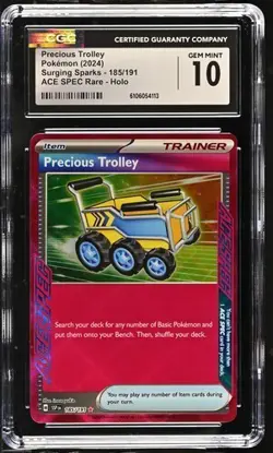 2024 Pokemon Surging Sparks Precious Trolley ACE Rare #185/191 CGC 10 - Image 1