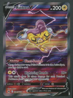 2023 Pokemon TCG Crown Zenith Raikou V GG41/70 Galarian Gallery Ultra Rare NM - Image 1