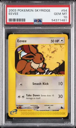 2003 POKEMON SKYRIDGE #54 EEVEE PSA 10 - Image 1