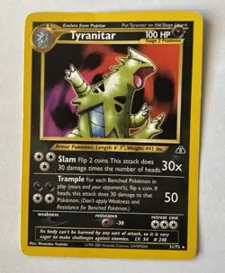 Neo Discovery Tyranitar Evolution Line Larvitar Pupitar Tyranitar WOTC Pokemon - Image 1