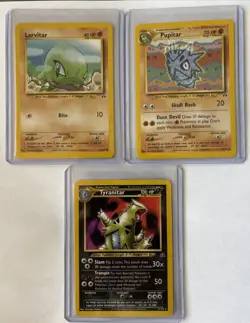 Neo Discovery Tyranitar Evolution Line Larvitar Pupitar Tyranitar WOTC Pokemon - Image 5