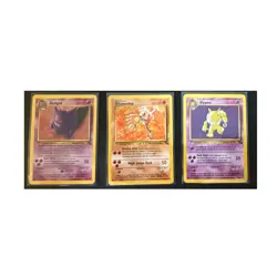 Pokemon Fossil Rare 3-Card Lot Gengar 20/62 Hitmonlee 22/62 Hypno 23/62 - Image 1