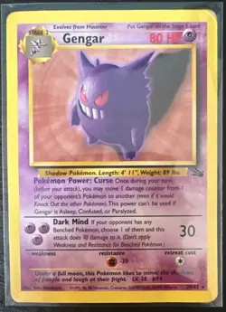 Pokemon Fossil Rare 3-Card Lot Gengar 20/62 Hitmonlee 22/62 Hypno 23/62 - Image 2