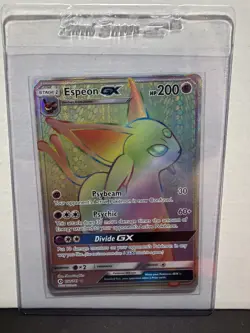 Pokemon Espeon GX 152/149 SM Base Set Secret Rare Full Art Holo GX Card - Image 1