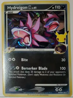 HD Burp Swirl 🌀 Hydreigon SWSH138 Cosmos Holo Rare Pokemon TCG Stamped Promo - Image 2