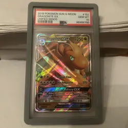 PSA 10 2019 Pokemon Sun & Moon Unified Minds Dragonite GX #152 - Image 1