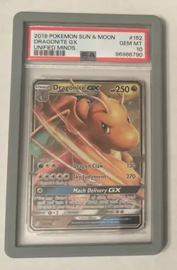 PSA 10 2019 Pokemon Sun & Moon Unified Minds Dragonite GX #152 - Image 2