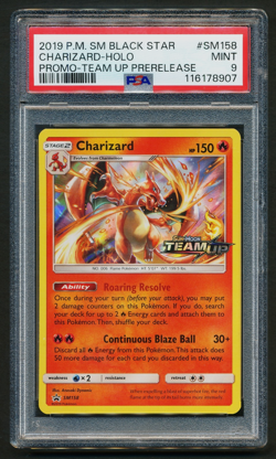 Charizard SM158 Black Star Promo Prerelease Holo Pokemon 2019 Team Up PSA 9 MINT - Image 1