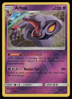 ARBOK 27/68 RARE HIDDEN FATES POKEMON REVERSE HOLO NM/M - Image 1