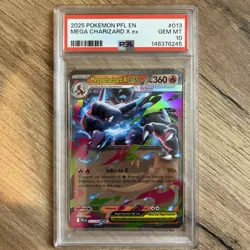 2025 POKEMON PFL EN-PHANTASMAL FLAMES #013 MEGA CHARIZARD X EX PSA 10 - Image 1