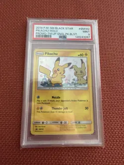 2019 Pokemon SM Black Star Promo #SM162 Pikachu-Holo Promo PSA 9 - Image 1