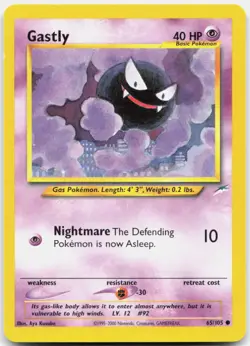 Pokemon TCG Gastly Neo Destiny Common 065/105 Unlimited - Image 1