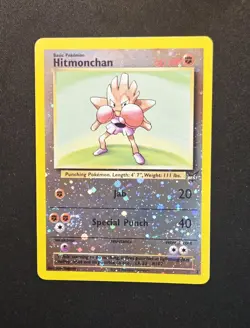 Hitmonchan 2/9 Reverse Holo Swirl 2002 Best of Game WOTC Promo Pokemon LP - Image 1